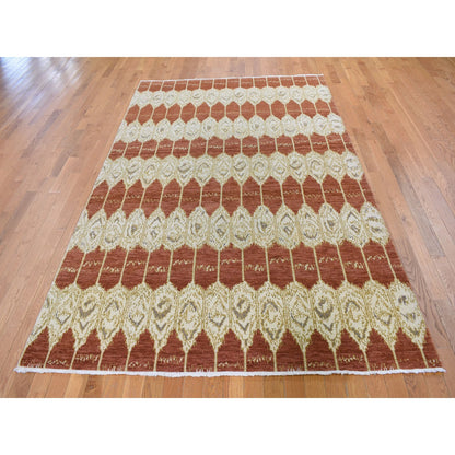 Clearance Wool Hand Knotted Rug Red No Border 6.0X9.0 -O059110