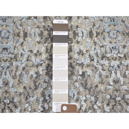 Modern and Contemporary Wool & Silk Hand Knotted Rug Grey No Border 2.0X3.0 -O059130