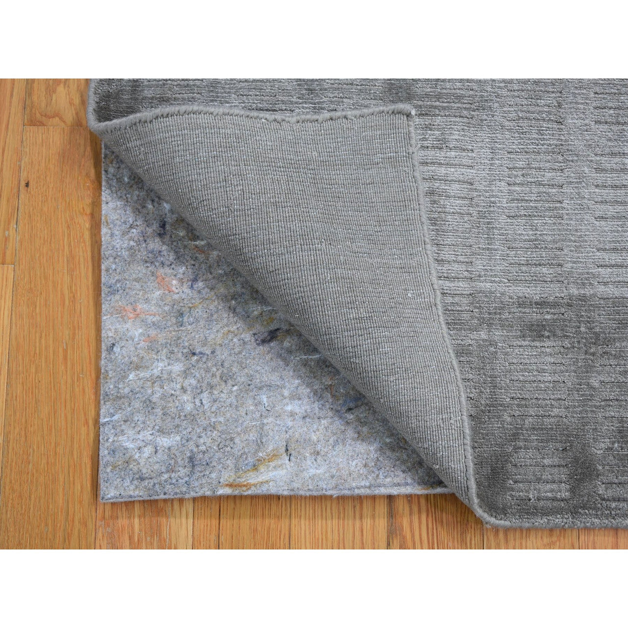 Modern and Contemporary Wool & Silk Hand Loomed Rug Grey No Border 2.0X3.0 -O059135