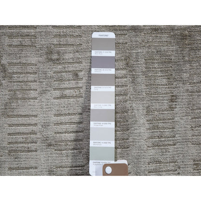 Modern and Contemporary Wool & Silk Hand Loomed Rug Grey No Border 2.0X3.0 -O059135