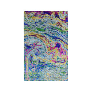 Modern and Contemporary Wool & Sari Silk Hand Knotted Rug Yellow No Border 3.0X5.0 -O059167