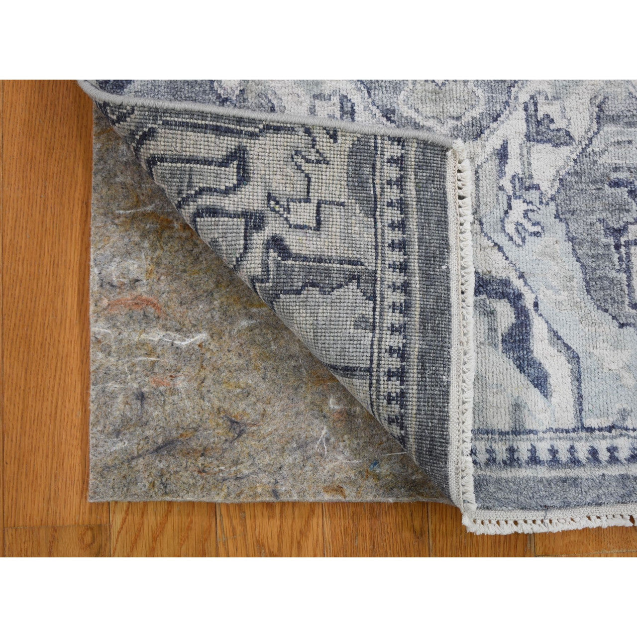 Modern and Contemporary Wool & Silk Hand Knotted Rug Ivory No Border 2.0X2.0 -O059184