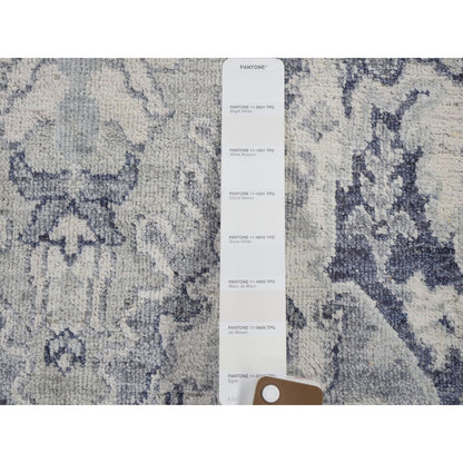 Modern and Contemporary Wool & Silk Hand Knotted Rug Ivory No Border 2.0X2.0 -O059184