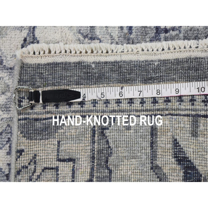Modern and Contemporary Wool & Silk Hand Knotted Rug Ivory No Border 2.0X2.0 -O059184
