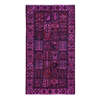 Overdyed & Vintage Worn Wool Hand Knotted Rug Pink Pink 5.2X9.9 -O059186