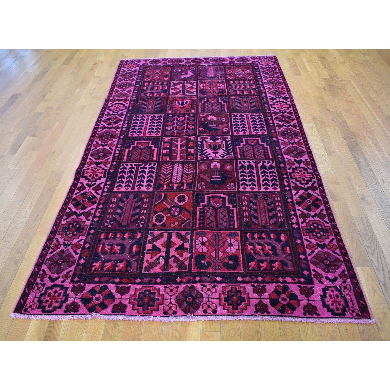 Overdyed & Vintage Worn Wool Hand Knotted Rug Pink Pink 5.2X9.9 -O059186
