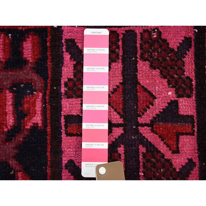 Overdyed & Vintage Worn Wool Hand Knotted Rug Pink Pink 5.2X9.9 -O059186
