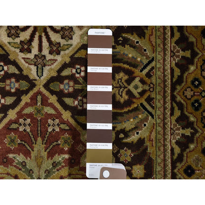 Fine Oriental Wool Hand Knotted Rug Brown Gold 2.7X12.0 -O059201