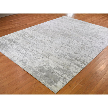 Wool and Silk Wool & Silk Hand Knotted Rug Ivory No Border 8.10X12.0 -O059248