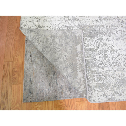 Wool and Silk Wool & Silk Hand Knotted Rug Ivory No Border 8.10X12.0 -O059248
