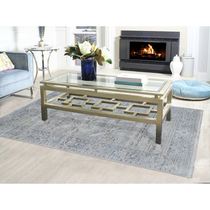Oushak And Peshawar Wool & Silk Hand Knotted Rug Ivory No Border 6.0X9.5 -O059254