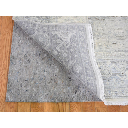 Oushak And Peshawar Wool & Silk Hand Knotted Rug Ivory No Border 6.0X9.5 -O059254