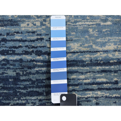 Modern and Contemporary Wool Hand Knotted Rug Blue No Border 6.0X8.10 -O059256