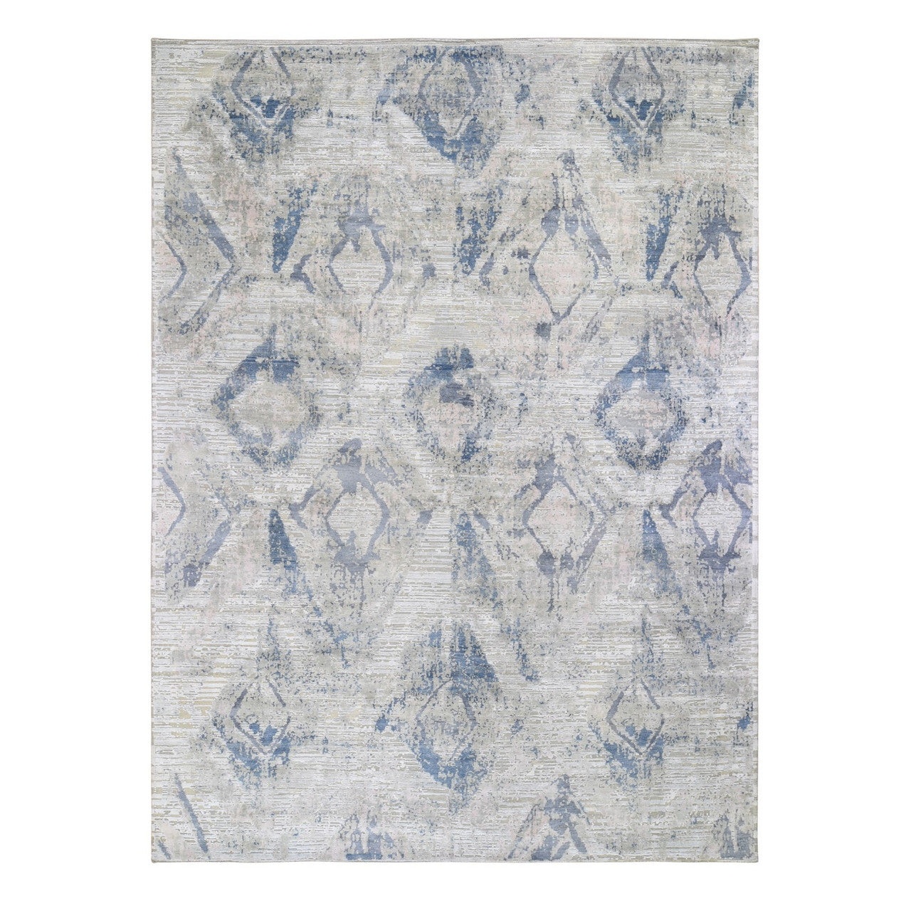 Wool and Silk Wool & Silk Hand Knotted Rug Ivory No Border 8.10X12.1 -O059259
