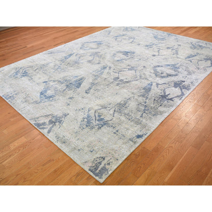 Wool and Silk Wool & Silk Hand Knotted Rug Ivory No Border 8.10X12.1 -O059259