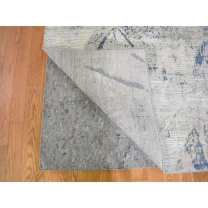 Wool and Silk Wool & Silk Hand Knotted Rug Ivory No Border 8.10X12.1 -O059259