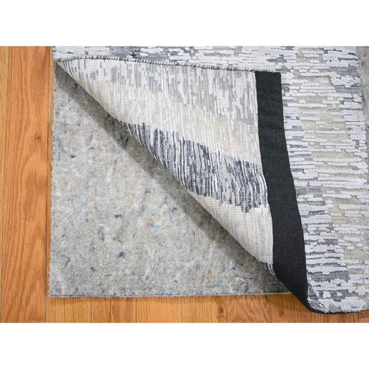 Modern and Contemporary Wool & Silk Hand Knotted Rug Ivory No Border 2.0X3.1 -O059278