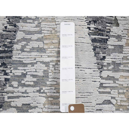 Modern and Contemporary Wool & Silk Hand Knotted Rug Ivory No Border 2.0X3.1 -O059278