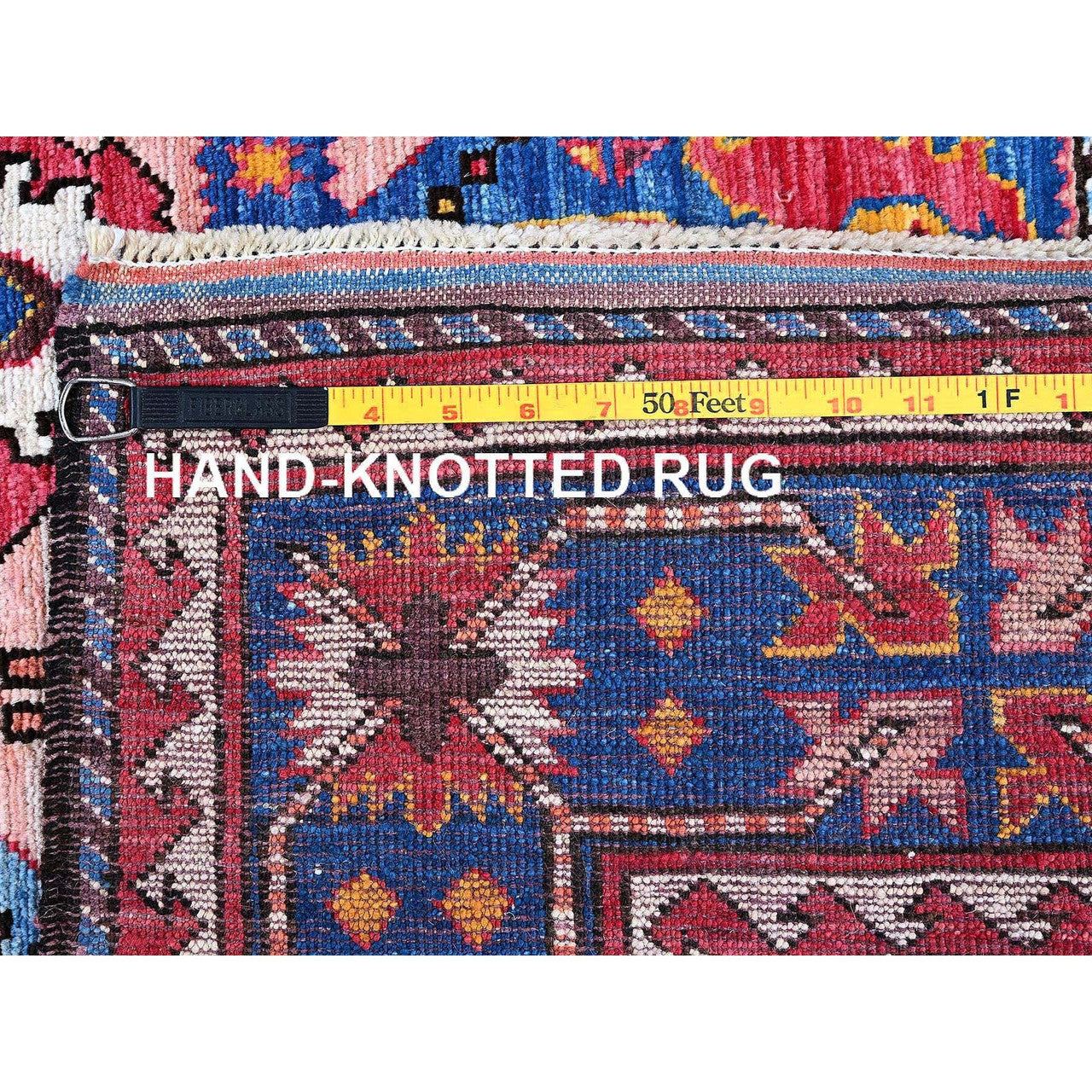 Kazak Wool Hand Knotted Rug Orange 5.1x7.3 -O0592