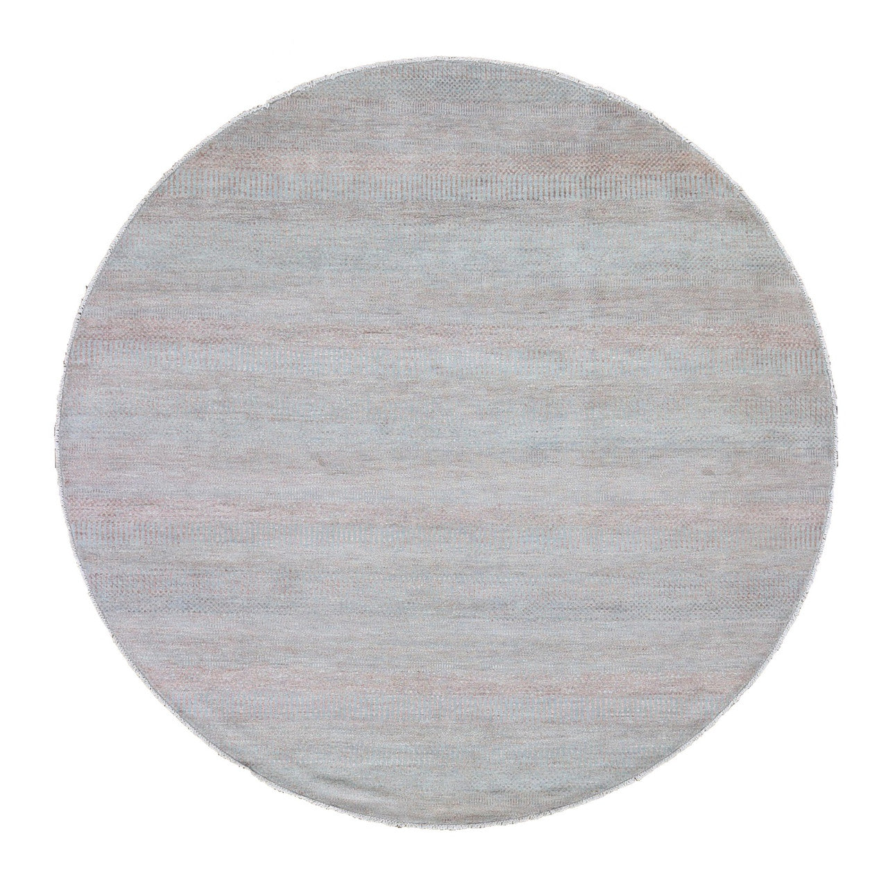 Modern and Contemporary Wool & Silk Hand Knotted Rug Pink No Border 8.0X8.0 -O059313