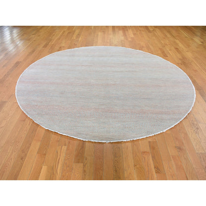 Modern and Contemporary Wool & Silk Hand Knotted Rug Pink No Border 8.0X8.0 -O059313