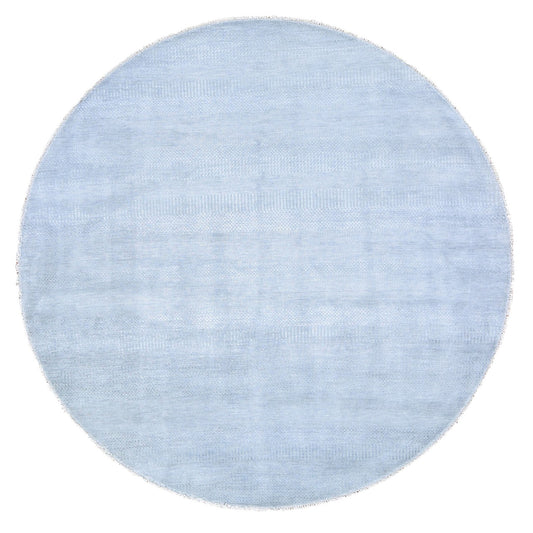 Modern and Contemporary Wool & Silk Hand Knotted Rug Grey No Border 7.10X7.10 -O059315