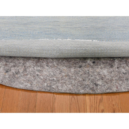 Modern and Contemporary Wool & Silk Hand Knotted Rug Blue No Border 6.0X6.0 -O059318