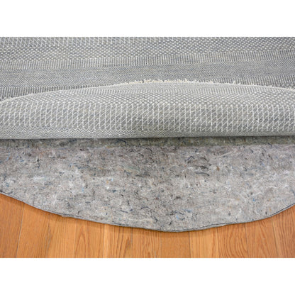 Modern and Contemporary Wool & Silk Hand Knotted Rug Grey No Border 6.0X6.0 -O059322
