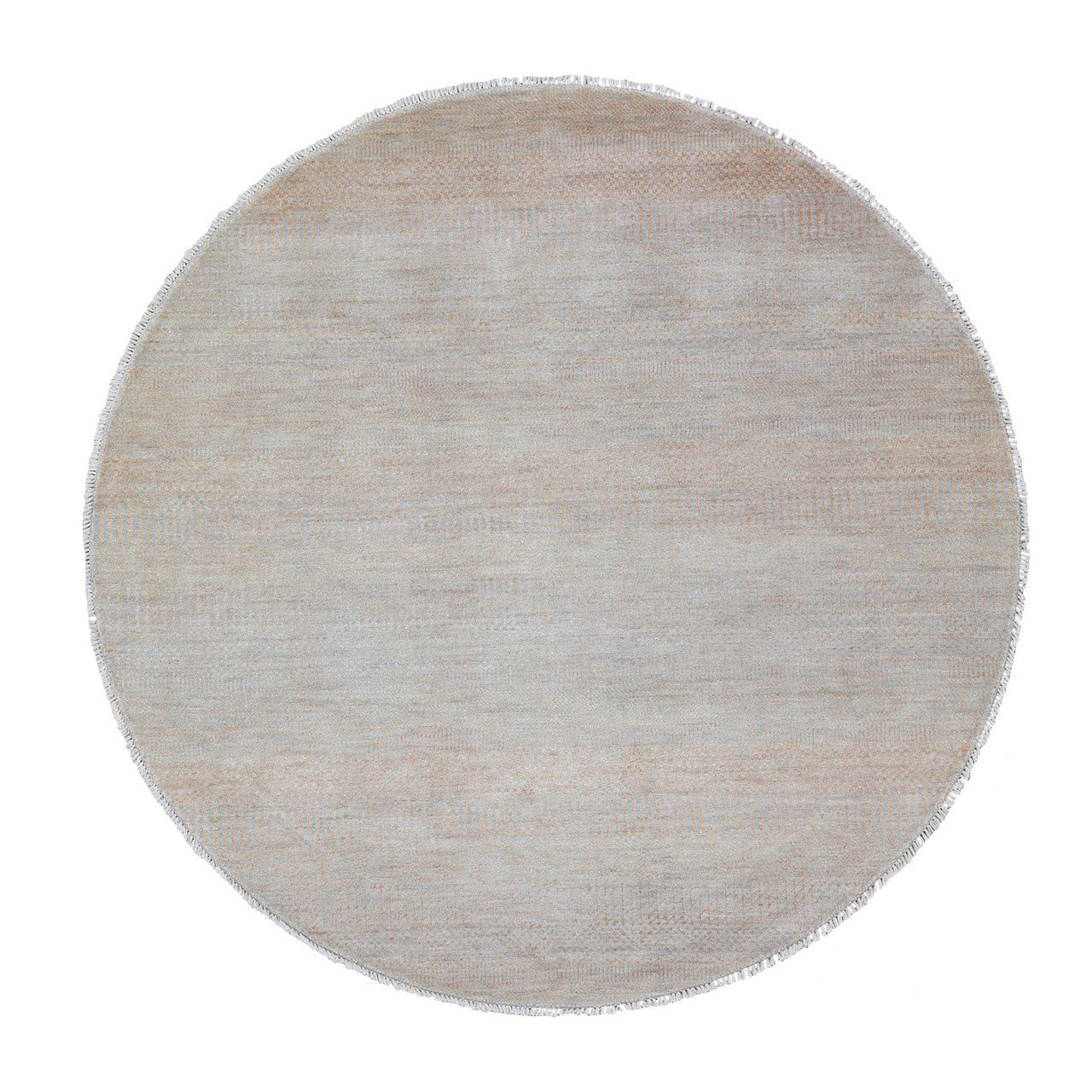 Modern and Contemporary Wool & Silk Hand Knotted Rug Orange Not Border 6.0X6.0 -O059332