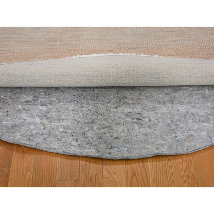 Modern and Contemporary Wool & Silk Hand Knotted Rug Orange Not Border 6.0X6.0 -O059332