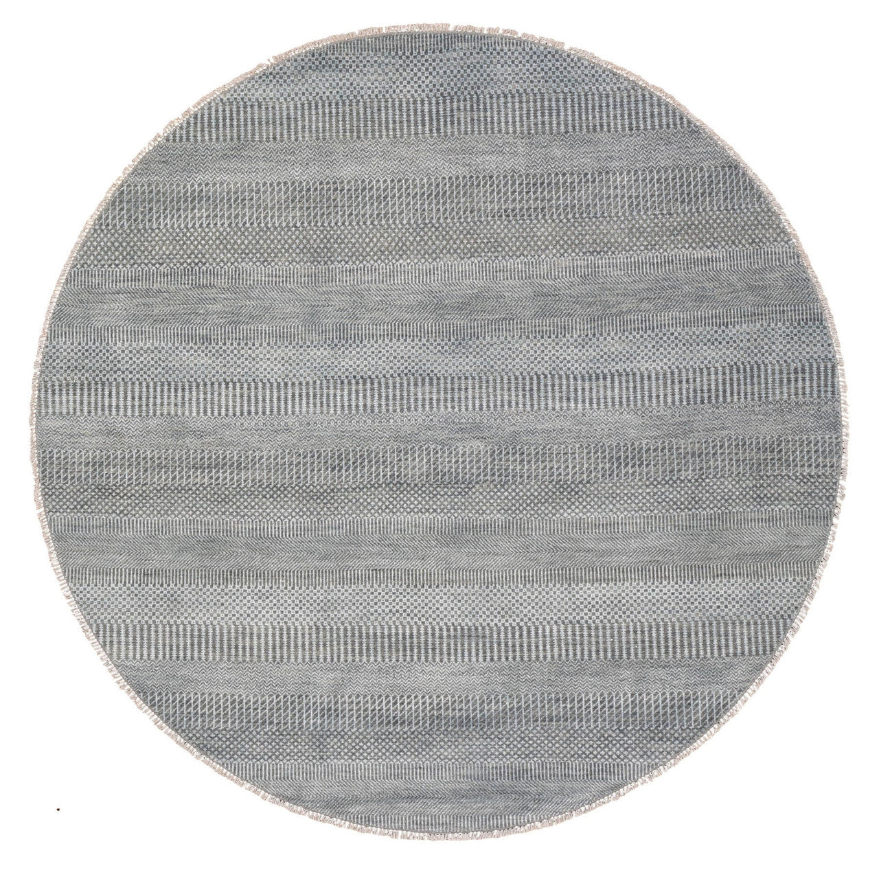 Modern and Contemporary Wool & Silk Hand Knotted Rug Grey No Border 6.0X6.0 -O059333