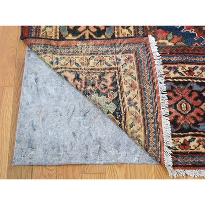 Persian Wool Hand Knotted Rug Red Navy Blue  10.10X13.8 -O059350
