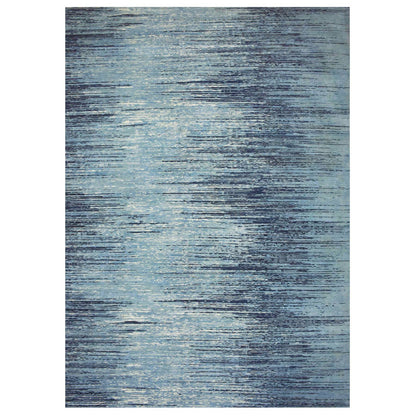 Modern and Contemporary Wool Hand Knotted Rug Blue No Border 10.1X14.1 -O059356