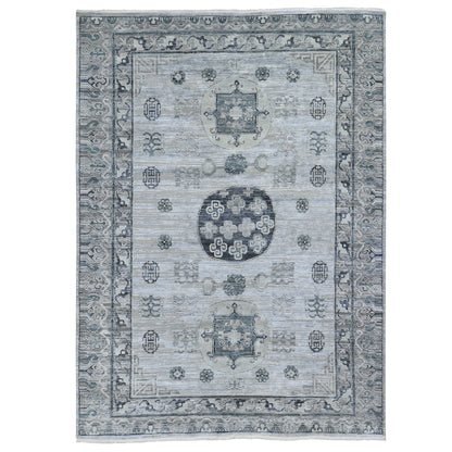 Wool and Silk Wool & Silk Hand Knotted Rug Grey No Border 8.10X12.1 -O059370