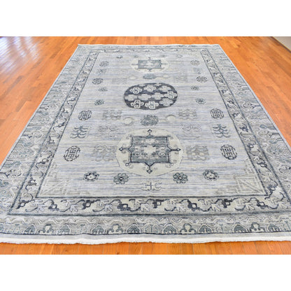 Wool and Silk Wool & Silk Hand Knotted Rug Grey No Border 8.10X12.1 -O059370