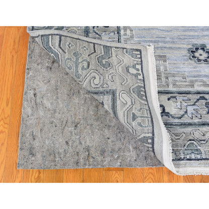 Wool and Silk Wool & Silk Hand Knotted Rug Grey No Border 8.10X12.1 -O059370