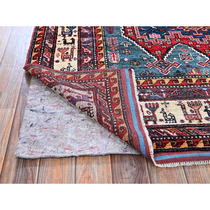 Kazak Wool Hand Knotted Rug Red 5.0x6.4 -O0593