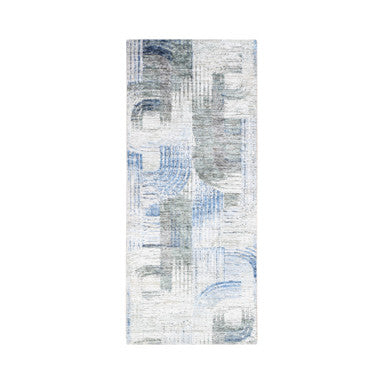 Modern and Contemporary Wool & Silk Hand Knotted Rug Blue No Border 2.8X6.1 -O059499