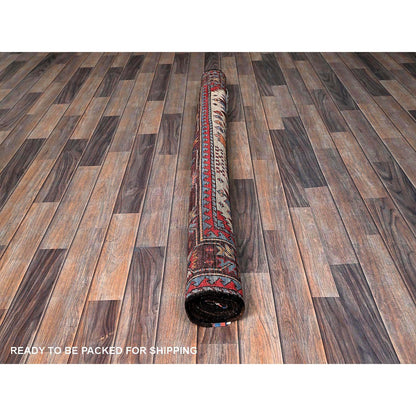Kazak Wool Hand Knotted Rug Ivory 5.2x6.8 -O0594