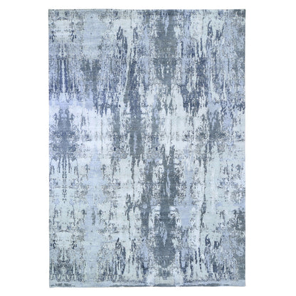 Modern and Contemporary Wool Hand Knotted Rug Ivory No Border 9.0X12.0 -O059518