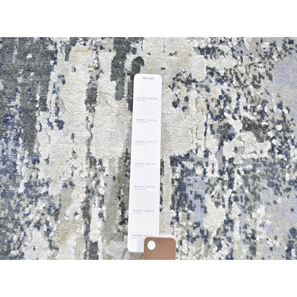 Modern and Contemporary Wool Hand Knotted Rug Ivory No Border 6.0X9.3 -O059519