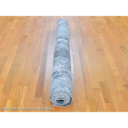 Modern and Contemporary Wool Hand Knotted Rug Ivory No Border 6.0X9.3 -O059519