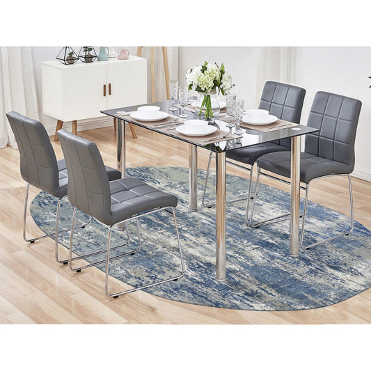 Modern and Contemporary Wool Hand Knotted Rug Blue No Border 8.1X10.1 -O059521