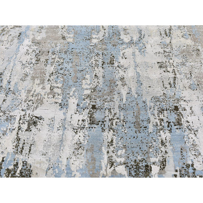 Modern and Contemporary Wool Hand Knotted Rug Blue No Border 8.1X8.1 -O059523