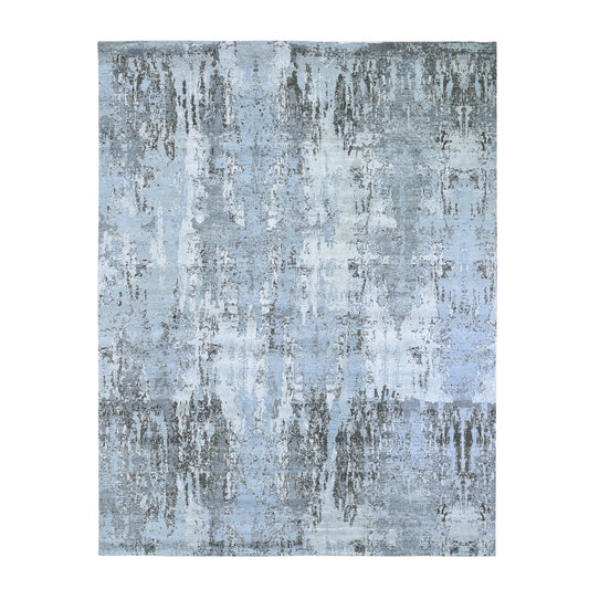 Modern and Contemporary Wool Hand Knotted Rug Ivory No Border 8.0X10.2 -O059524