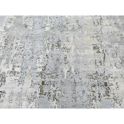 Modern and Contemporary Wool Hand Knotted Rug Ivory No Border 8.0X10.2 -O059524