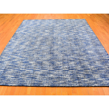 Modern and Contemporary Wool Hand Loomed Rug Blue No Border 8.2X10.0 -O059534