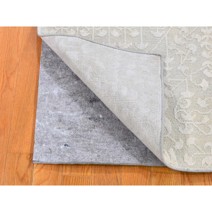 Modern and Contemporary Wool & Silk Hand Knotted Rug Ivory No Border 2.0X3.0 -O059538