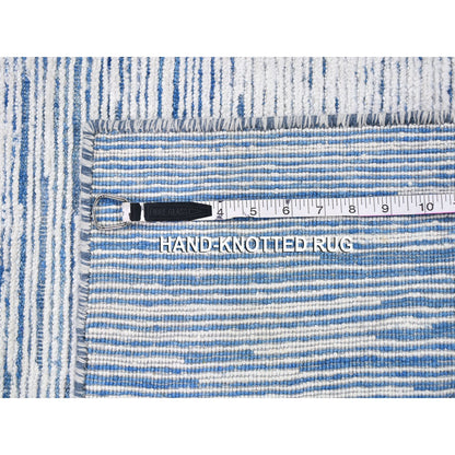 Wool and Silk Wool Hand Knotted Rug Blue No Border 2.0X3.0 -O059541