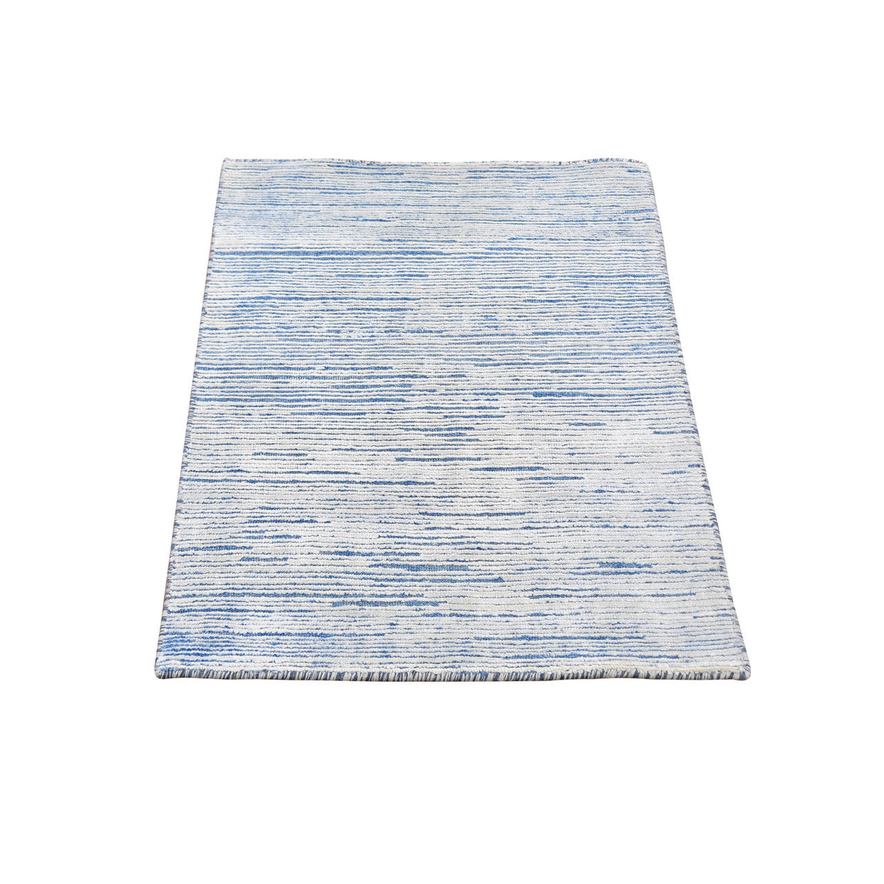 Wool and Silk Wool Hand Knotted Rug Blue No Border 2.0X3.0 -O059542